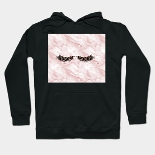 Pink marble rose gold lashes Hoodie